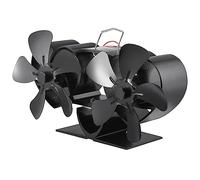 ZDETGU Ventilateur de Cheminée à Double Moteur à 10 Pales, alimenté par la Chaleur, pour Brûleurs à Bois/granulés/charbon, Silencieux, Réglage Automatique de la Vitesse de 35db, Noir