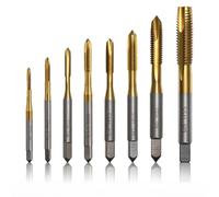 Zdhsufnvw Jeu de 8 Taraud Professionnel Titané Tailles | M2/M2.5/M3/M3.5/M4/M5/M6/M8 Acier Rapide pour Filetage Intérieur Sur Métal Plastique et Bois