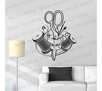 Zdklfm69 Stickers Muraux Autocollant Mural Vinyle Couture et Coupe sur Mesure Couture Studio décor Autocollants Mural décor Mur Art Mural 76x86cm