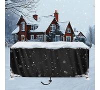 ZDLLDZ Bâche Salon de Jardin Imperméable 350x305x50 cm Housse de Protection Table et Chaise Extérieur en Oxford 420D Robuste, Anti-UV, Anti-Vent et Anti-Neige, Housse de Meuble de Jardin - Noir