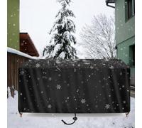 ZDLLDZ Housse Salon de Jardin Exterieur Impermeable 350x120x50 cm | Housse pour Mobilier de Jardin Extérieur Rectangulaire Tissu Oxford 420D avec Corde et Boucle Verrouillage, Noir