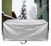 ZDLLDZ Housse Salon de Jardin Exterieur Impermeable 350x175x50 cm | Housse pour Mobilier de Jardin Extérieur Rectangulaire Tissu Oxford 420D avec Corde et Boucle Verrouillage, Argent