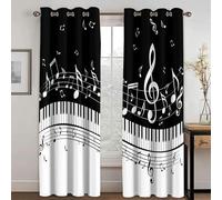 ZDLLDZ Musicien Piano Touches Notes Romantiques Rideaux Modernes pour Salon Chambre Fenêtre Rideaux Cuisine Rideaux 80x200cm/31x79in (LxH) x2