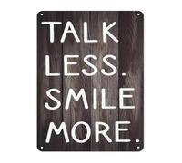 ZDVHOMCB Vintage Metal Tin Plaque Talk Less Smile More Funny Rustic Wall-Art for Home Office Cafe Living Room Decor 8 X 12 in