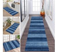 ZDYHMrj Tapis Cuisine Devant evier Tapis de Passage Lavable antiderapant Long Bleu Tapis de Couloir Polyester 100X100CM Tapis de Salon Chambre pour paillasson entrée Cuisine Bleu foncé