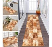 ZDYHMrj Tapis de Couloir antidérapant Lavable en Machine, Tapis cheminée Poil Ras résistant aux Taches, Tapis Runner pour entrée Cuisine 100X130CM Orange, Tapis Long pour Vestibule Maison