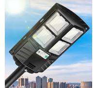 ZDYNASTY Lampadaires solaires d'extérieur - Lumières solaires de stationnement de 400 W, lampes solaires à DEL 7000 K, du crépuscule à l'aube, détecteur de mouvement, lampes solaires étanches IP65