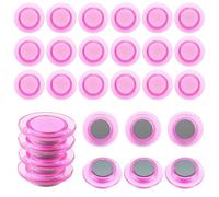 ZDZBLX Aimant Frigo Aimant Puissant Aimants Tableau Magnétique, Lot de 28 Magnet Frigo Aimant Plat, Petit Aimant Tableau Blanc, Mini Aimant Rond Decoratif Magnets,pour Tableau Aimanté, Frigo (Rose)
