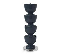 Zeal Stack and Store Lot de 4 coquetiers avec support de rangement et de transport Chromé, Mélamine, gris foncé
