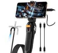 Zealtron Borescope Articulé Bidirectionnel avec 8 LED,Endoscope Industriel HD 8.5mm étanche, pour iOS/Android.Tube Rigide Flexible de 1 m et Tige Ergonomique, pour Inspection des Parois de Moteur.