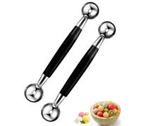 Zeayebsr 2 PCS Paquet de Cuillère À Boule de Melon À Fruits Double Face, Cuillère à Melon, 18 cm Cuillère Parisienne de Melon 2 en 1 Cuillère À Boule en Acier Inoxydable