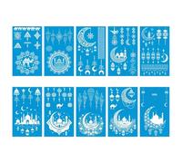 ZEBKEL 10 Feuilles Tatouages Temporaires pour Femmes, Motifs Mandala Lune Étoile Autocollants Décoratifs pour Corps