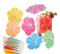 ZEBKEL Lot de 50 Decoration Cocktail en Papier, Mini Ombrelle Japonaise Colorée pour Boisson et Dessert, Accessoire Fête Été, Barbecue et Mariage, Pique à Cocktail pour Buffet et Soirée