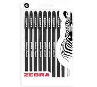 ZEBRA Doodler'z Stick Lot de 10 stylos à bille à encre gel 1,0 mm Corps noir et encre noire