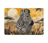 Zebra in Black And White Tapis 150 X 100 Cm, Doux Pour Chambre En Automne | Ambiance d'hiver : Tapis 150 x 100 cm, avec impression par transfert thermique; pour chambre et salon