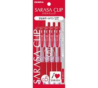 Zebra Lot de 5 stylos à bille à encre gel Sarasa Clip 0,5 P-JJ15-R5 Rouge