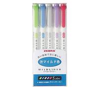 Zebra Mildliner WKT7-5C-NC NC5 Ensemble de 5 marqueurs de couleur