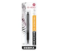 Zebra Pen G-450 Stylo gel r tractable, corps en laiton noir, pointe moyenne, 0,7 mm, encre noire, 1 paquet (49511)