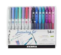 Zebra Pen MILDLINER Lot de 14 Stylos Gel et Surligneurs Pastel à Double Pointe, Marqueurs à Pointe Large et Fine, Couleurs Assorties
