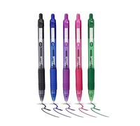 Zebra Pen Z-Grip Smooth Retractable Ballpoint Pen, Medium Point, 1.0mm, Black, Light Blue, Green, Pink and Violet Ink, 5-Pack