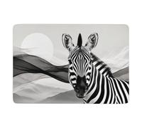 Zebra Portrait Black and White Tapis 150 x 100 cm, Doux et Antidérapant | Tapis 150 x 100 cm avec impression par transfert thermique; améliore l'adhérence sur les sols secs adaptés; pour chambre