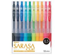 Zebra Stylo à bille gel Sarasa Clip 0,5 10 couleurs JJ15-10CA