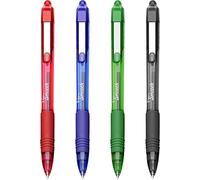 Zebra Z-Grip Smooth Lot de 4 stylos à bille rétractables Noir/bleu/rouge/vert