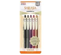 ゼブラ(ZEBRA) Zèbre NJJ15-5C-VI2-N Lot de 5 stylos à bille à encre gel avec clip Sarasa 0,5 mm Couleur vintage Extra Color
