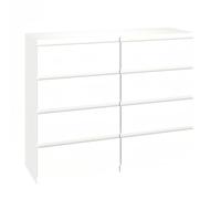 ZECIIYE Commode à 4 Tiroirs Lot de 2,8 Tiroirs Buffet,Coiffeuse Table de Chevet,Commode a Langer,Modern Chiffonnier Meuble de Rangement pour Chambre,Salon,Bureau et Entrée,Blanc,60X40X98cm