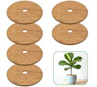 ZeeDix Lot de 6 tapis de paillage en fibre de coco de 30 cm | Tapis de protection 100 % naturel en fibre de coco pour plantes d'intérieur et d'extérieur