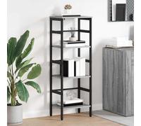 Zeehear Bibliothèque à 3 niveaux - 40 x 29,5 x 115 cm - En bois et acier - Étagère autoportante avec beaucoup d'espace de rangement - Système d'étagère ouverte pour salon, bureau, peu encombrant et