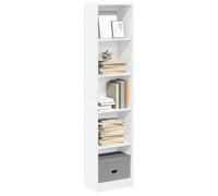 Zeehear Bibliothèque blanche en bois 40 x 24 x 176 cm étroite ouverte avec beaucoup d'espace de rangement comme étagère sur pied, séparateur de pièce et organiseur pour salon, bureau, bureau et