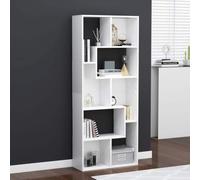 Zeehear Bibliothèque blanche en bois - 67 x 24 x 161 cm - Étagère sur pied avec espace de rangement et étagère - Petite bibliothèque comme séparateur de pièce et organiseur pour salon, bureau, chambre