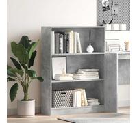 Zeehear Bibliothèque en bois gris béton 80 x 24 x 109 cm avec beaucoup d'espace de rangement, système d'étagère ouverte comme étagère sur pied, étagère murale, séparateur de pièce pour salon, bureau
