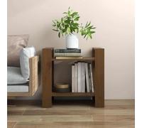 Zeehear Bibliothèque en pin massif marron miel 60 x 35 x 57 cm, étagère polyvalente et séparateur de pièce avec compartiment ouvert pour salon, bureau, chambre d'enfant, rangement peu encombrant