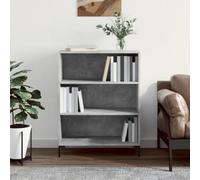Zeehear Bibliothèque grise béton, en bois avec pieds en métal, 69,5 x 32,5 x 90 cm, étagère ouverte avec 3 compartiments, peu encombrant, pour salon, bureau, bureau comme organisateur et étagère