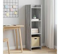 Zeehear Bibliothèque grise Sonoma en bois - 30 x 30 x 111 cm - Avec 3 étagères - Étagère stable pour salon, bureau, bureau, peu encombrant avec beaucoup d'espace de rangement et étagère ouverte