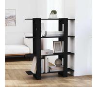 Zeehear Bibliothèque noire - En bois - 100 x 30 x 123,5 cm - Séparateur de pièce avec compartiment de rangement - Pour salon, bureau, bureau - Peu encombrant et ouverte