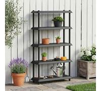 Zeehear Étagère à 5 niveaux - 100 x 40 x 177 cm - En polypropylène - Anthracite - Résistant aux UV - Avec trou de drainage - Pour l'intérieur et l'extérieur - Étagère polyvalente avec espace de