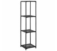 Zeehear Étagère noire en rotin synthétique 30 x 30 x 120 cm avec 4 étagères, peu encombrant comme bibliothèque, étagère murale, idéale pour le salon, le bureau et le rangement de bureau