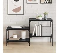 Zeehear Lot de 4 étagères à 3 niveaux - 60 x 40 x 1,5 cm - En bois noir - Étagère murale stable pour salon, bureau, bureau, système d'étagère ouverte pour rangement et rangement de livres