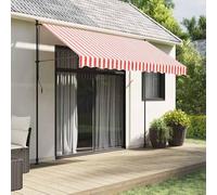 Zeehear Tissu de rechange pour auvent - 3 x 2,5 m - Rouge et blanc - En polyester avec revêtement en polyuréthane - Résistant aux intempéries et aux UV - Pour jardin, balcon