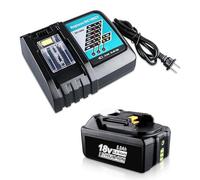ZEERISA Batterie de rechange 5,0 Ah 18 V BL1860B et chargeur DC18RC - Kit compatible avec batterie Makita 18 V LXT BL1830 BL1840 BL1850 BL1860 pour outils 18 V avec indicateur LED