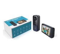 Zeerkeer Sonnette sans Fil avec Caméra et Écran IPS 4.5 Pouces, Visiophone sans Fil 2.4 GHz, sans WiFi ni Abonnement, Interphone Vidéo Bidirectionnel, Vision Nocturne, Étanche IP65, Stockage Local
