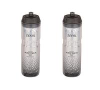 ZEFAL Pack Arctica 75 - Lot de Deux Bidons Vélo 750 ML - Gourde Vélo Isotherme - Inodore et Etanche - Bidon Sport sans BPA - Argent/Noir
