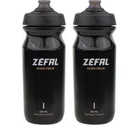 ZEFAL Pack Sense Pro 65 Noir - Set de Deux Bidon Velo - Gourde Velo Route et VTT Légère et Étanche - Fabriqué en France - Noir - 2 x 650 ml
