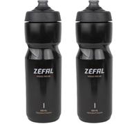 ZEFAL Pack Sense Pro 80 Noir - Set de Deux Bidon Velo - Gourde Velo Route et VTT Légère et Étanche - Fabriqué en France - Noir - 2 x 800 ml