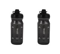 ZEFAL Pack Sense Soft 65 No-Mud - Lot de Deux Bidons Velo et VTT - Gourde Sport Souple et Inodore - Bidon Eau Sans BPA - Tetine Silicone - Noir Fumé, 2 x 650 ML