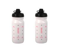 ZEFAL Pack Sense Soft 65 No-Mud - Lot de Deux Bidons Velo et VTT - Gourde Sport Souple et Inodore - Bidon Eau Sans BPA - Tetine Silicone - Blanc, 2 x 650 ml