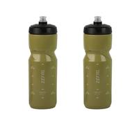 ZEFAL Pack Sense Soft 80 Bidon Velo et VTT- Lot de Deux Gourdes Sport Souples et Inodores - Bidon Eau Sans BPA - Tetine Silicone - Vert Olive, 2 x 800 ml